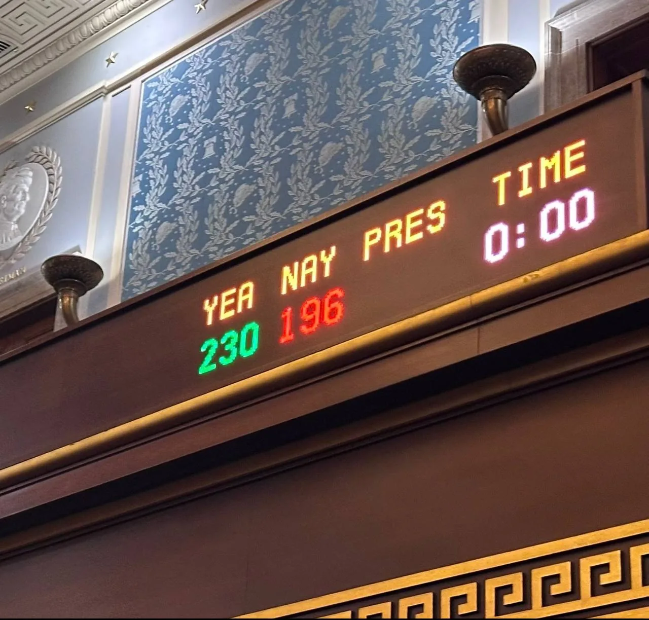 Digital scoreboard showing changing results and time, suggesting variable processing timelines